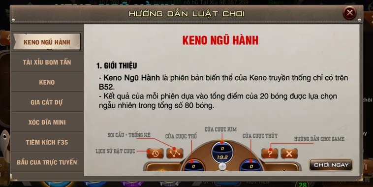 Keno Ngũ Hành Tại B52 Club Trò Chơi Dự Đoán Phong Thủy Thắng Lớn Mỗi Ngày