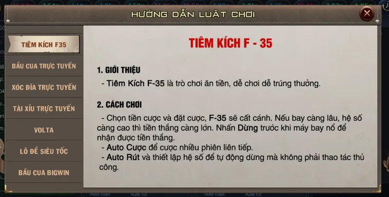 Tham Gia Minigame Tiêm Kích F35 Tại B52 Club Để Nhận Thưởng Tiền Tỉ Khủng